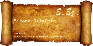 Sikora Szigfrid névjegykártya